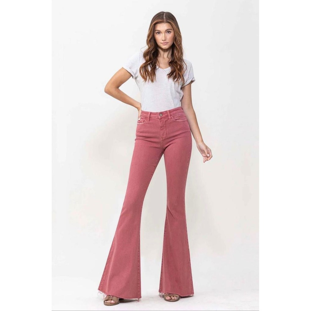 Vervet High Rise Super Flare Jean Pink Size 27